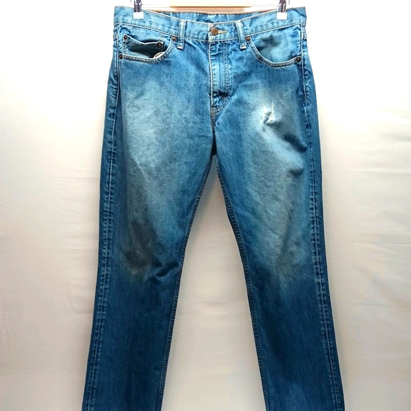 Levis 511 Jeans Mens Size 36x30 Blue Straight Leg Distressed Denim Pants GUC - Picture 5 of 11